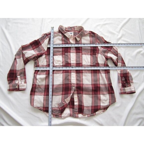 Women Old Navy Flannel Plaid Front Button Long Sleeve Shirt Size XXL (WB120) - Picture 2 of 9